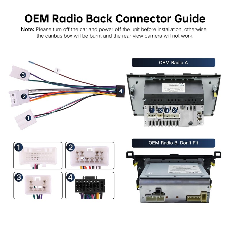 ViaBecs 16PIN Car aftermarket Radio Wiring Harness for Toyota Camry