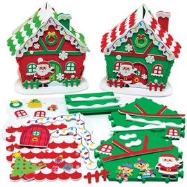 Baker Ross FX281 Santas Workshop Kits - Pack of 2, Christmas Decoration Craft Kits for Kids, Foam Arts and Crafts