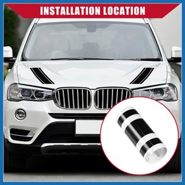 A ABSOPRO Hood Stripe Pattern Sticker/Outer for Car/Durable / 1 Pcs Black Item Replacement