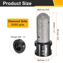 sourcing map 2pcs Diamond Finger Shaped Milling Bit 10mm 2 Holes with 5/8"-11 Thread for Enlarging Shaping Milling Existing Holes on Marble Countertop Black