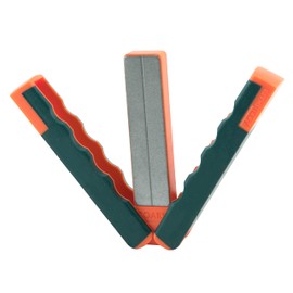 AccuSharp Diamond Paddle Foldable Knife Sharpener - Double-Sided Sharpener Features Coarse & Fine Surface w/Groove - Quickly Sharpens & Hones Hooks, Darts & Knives - Orange/Green