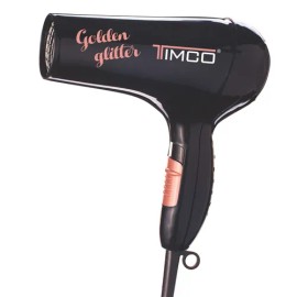 Combo Secadora Cabello  Tenaza Rizadora Cerámica Timco Negro                                                                                          