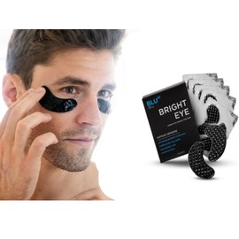 Blu42 Men's Under Eye Patches – Activated Charcoal Anti-Aging Masks for Dark Circles, Puffiness & Fine Lines – 10-Minute Treatment