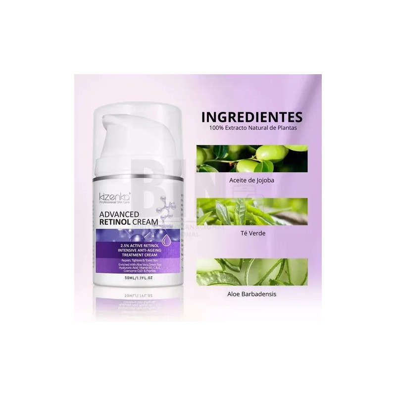 Crema Facial Reafirmante Retinol 2.5%+ Aloe Vera Antiarrugas