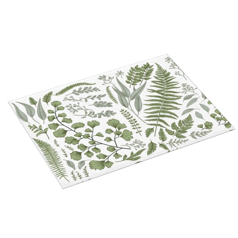 Sage Green Dish Drying Mat for Kitchen Counter, Vintage Herbs