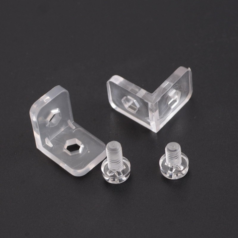 INCREWAY 40Pcs Brackets Transparent Clear Plastic Corner Bracket 90 Degree