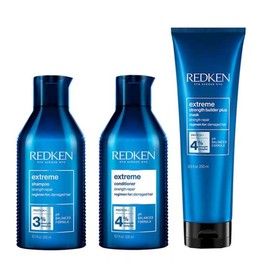 Redken Extreme Shampoo 300ml, Conditioner 300ml & Strength Builder Plus Mask 250ml Pack