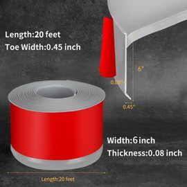 Flexible Baseboard Molding Trim, 6 Inch Self-Adhesive Vinyl Wall Base, Peel and Stick Cove Base, Rubber Wall Base, Baseboard Moulding Trim (20Ft, Gray)