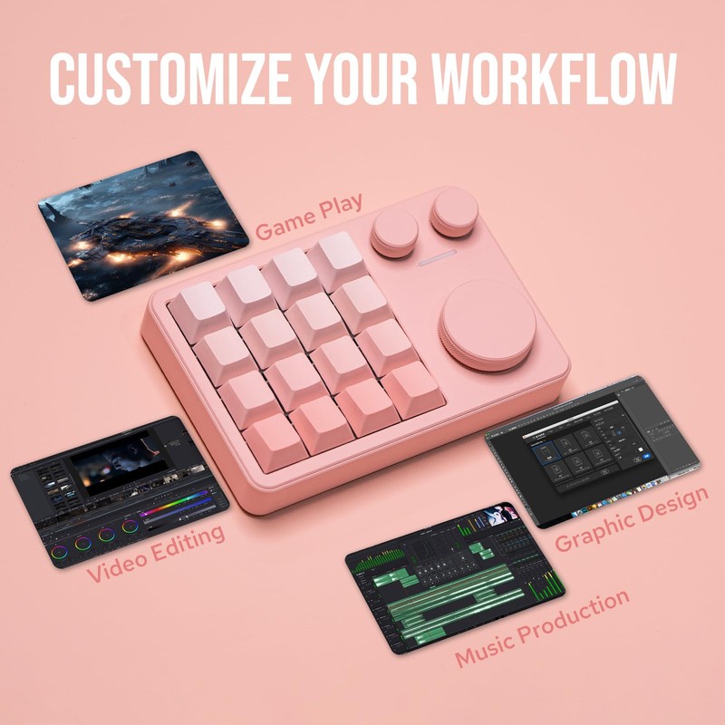 KiiBOOM Cybrix 16 VIA Programmable Macro Pad - 16 Keys