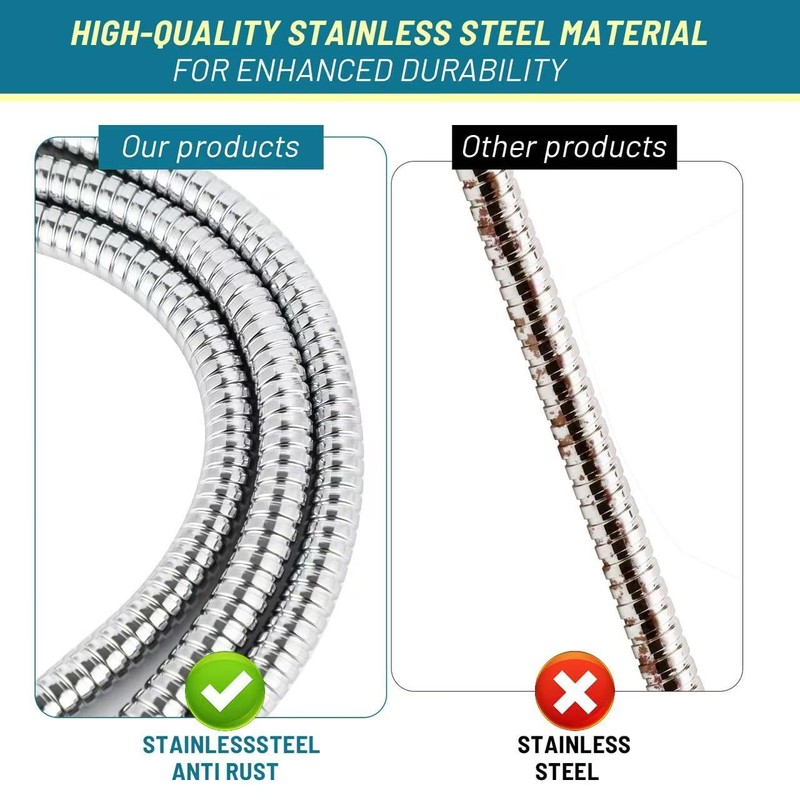 Shower Hose Extra Long 79 Inch, Stainless Steel Handheld Shower