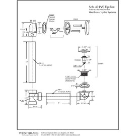 Westbrass A493244H-07 12" & 4" Bath Waste & Overflow Assembly with Tip-Toe Drain Plug and Illusionary Faceplate-SCH. 40 PVC Pipe, Satin Nickel