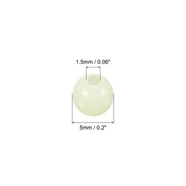 PATIKIL 5mm Glow Fishing Beads, 200Pcs Plastic Round Rubber Luminous Fishing Bait Eggs Rig Bead Tackle Lures Accessories with Storage Box, White