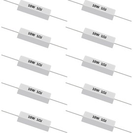 smseace 10pcs 10W 1ohm Ceramic Cement resistors ±5% Tolerance Cement resistors Used in Computer, TV Set, Apparatus