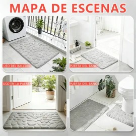 2pc Juego Baño Alfombra Suave Y Absorbente 40x60cm60x90cm                                                                                             