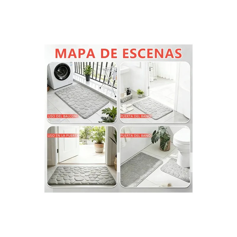 2pc Juego Baño Alfombra Suave Y Absorbente 40x60cm60x90cm