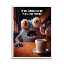 Stupell Industries Monster & Coffee Phrase Framed Giclee Art by Karen Burke