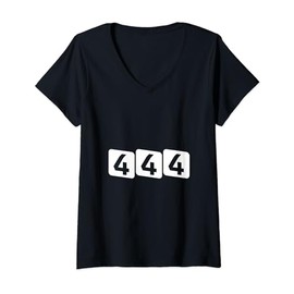 Womens Angel Number 444 Astrology Aesthetic Spiritual Angel Number V-Neck T-Shirt