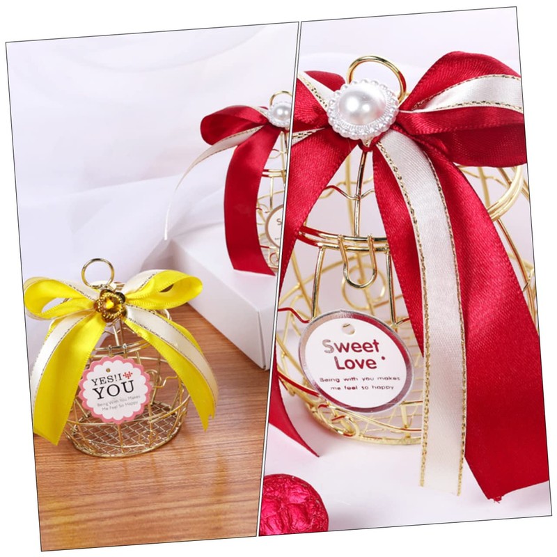Kisangel 10 pcs candy box bird cage figurine birdcage figurine