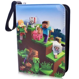 Minnecraft Trading Card Albums, Minnecraft Trading Card Binder Card Collection Binder Trading Card Album Compatible Pocket Zipper Trading Card Book for Game Card Collection