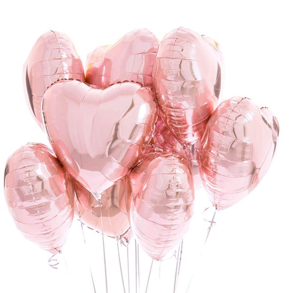 25 Ballon Coeur Rose Or Hélium Rosegold Décoration Romantique pour La Saint Valentin, Déco Fiançailles et Mariage