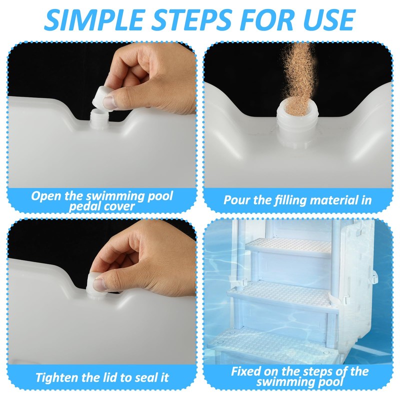 2 PCS Swimming Pool Ladder Weights with 12 Adjustable Straps,