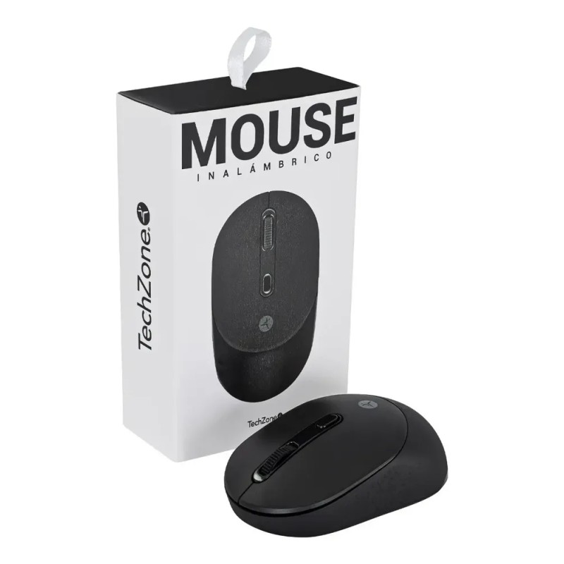 Mouse Techzone Inalámbrico Click Silencioso 1600 Dpi Negro Negro