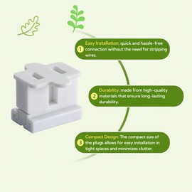 25PACK Ajiminyco SPT-1 Polarized 18 Gauge White Female Vampire Plug, Zip Plug, Snap On Gilbert Plugs (SPT-1 White)