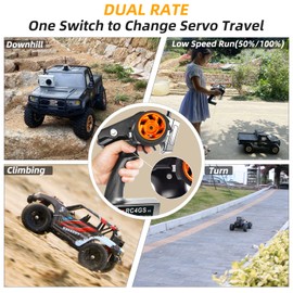 Radiolink RC4GS V3 5 Channels 2.4GHz RC Transmitter with 2 Receivers R6FG, Gyro Telemetry Built-in, Dual Mix Programmable for RC Car, Truck, Buggy, Racing Car, Drifting, Crawler and RC Boat