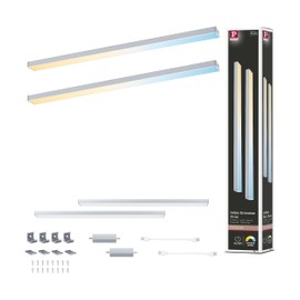 Paulmann 98613 LED Under Cabinet Light Inline Supplementary Set 2 x 4 W 350 x 26 mm 2 x 350 lm 24 V Chrome Matt Tunable White