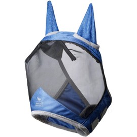 Harrison Howard CareMaster Pro Luminous Fine Mesh UV-proof Fleece Padding Fly Mask Half Face Aquamarine (M; Cob)