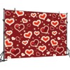 DHXXSC 8X6FT Red Heart Photo Backdrop Valentine's Day Backdrop 90s