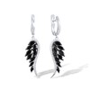 Santuzza 925 Sterling Silver Angel Wings Earrings Black Spinel Cubic
