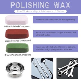 8Pcs 4 Inch Polishing Wheels Pad Wheels with 3Pcs Polishing Compounds and 1/4 Inch Drill for Bench Grinder