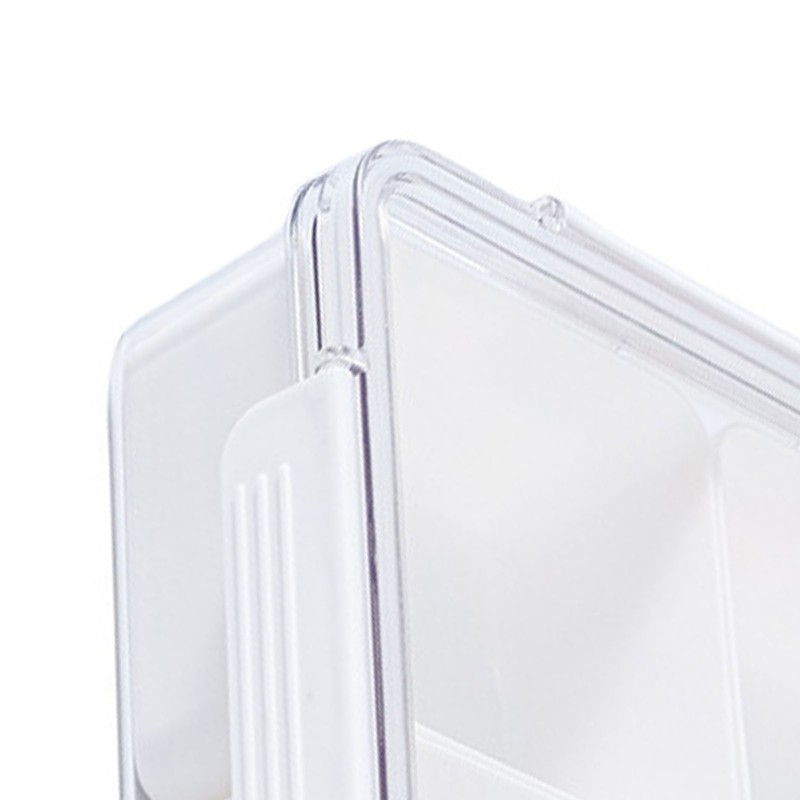 4 Compartment Snack Box Transparent Multifunctional Tight Sealing Divided Food