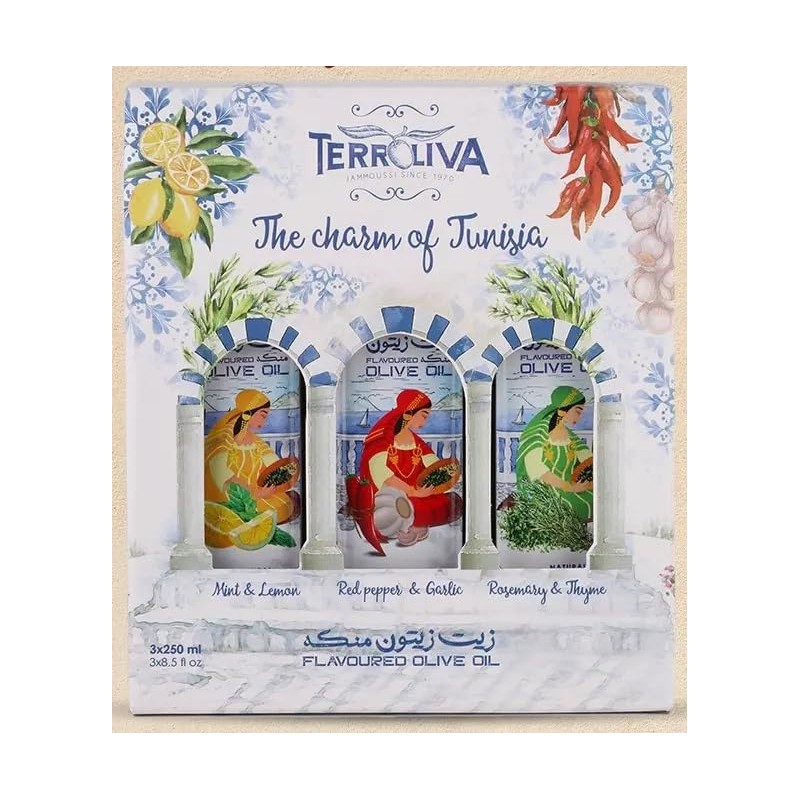TerrOliva Flavored Olive Oil Gift Set, 3 x 8.5 oz