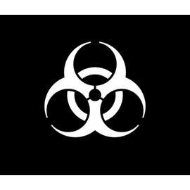 Biohazard Symbol Decal Vinyl Decal Sticker| Cars Trucks Vans Walls Laptop|WHITE|5.5 In|CCI316