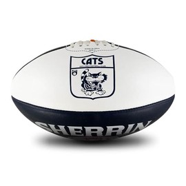 Sherrin Geelong Cats AFL Club Leather Football, Size 5