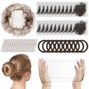110 Pcs Hair Nets for Buns Set Incluede 50 Invisible