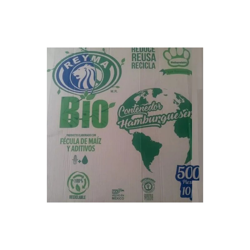 500 Domos Contenedores 6x6 Hamburguesero Biodegradables