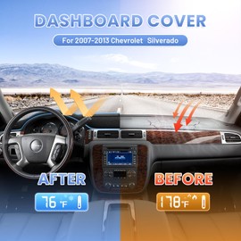 Sunsdrew Dash Cover for 2007-2013 Chevy Silverado Sierra,2007-2014 Chevy Tahoe Suburban Denali Avalanche Dashboard Cover Mat for Suede Dash Mat Accessories Sun Shade Nonslip Mesh Protector No Glare