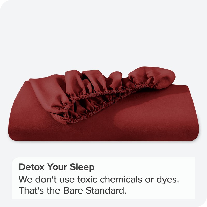 Bare Home Fitted Bottom Sheet Double - Premium 1800 Ultra-Soft