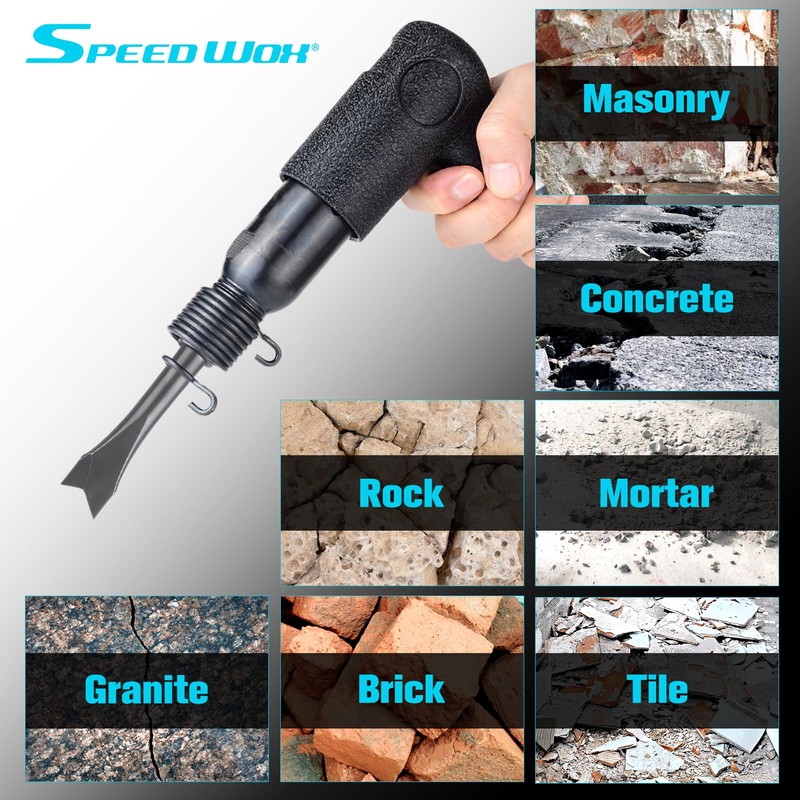 SPEEDWOX 9Pcs Pneumatic Chisel Set Air Hammer Punch Chipping Bits