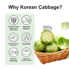 TerraPick Korean Cabbage Juice – Gut Health & Digestion Support, 100% Pure Cabbage Extract, No Additives or Preservatives, Daily Alkaline Wellness Drink (30 Pouches)