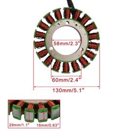 WOOSTAR 18 Coil 5 Wire Magneto Stator Replacement for 2000-2003 XVS1100 VStar Classic 1100 Custom 1100 BT1100 Bulldog Xvs1100 Vstar 1999 XVS1100 VStar 1100 OEM 5EL-81410-00 5EL-81410-01 5JN-81410-10