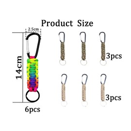 Abiyou Pack of 12 Paracord Key Chains, Carabiner Hook with Strap, Lanyard with Carabiner Braided Lanyard, Braided Key Fob for Camping, Hiking (Multi-Colour)