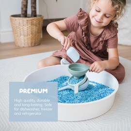 Inspire My Play 3 x Natural Silicone Collapsible Funnels for Kids - Sensory Play Funnel Toys for Kids - Pouring Toys for Toddlers - Food Safe Sensory Bin Tools and Accessories