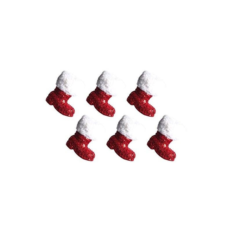 Gem Imports Red Sequin Santa Boot Christmas Tree Baubles Decorations