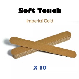 Soft Touch Imperial Gold Wood Board Nail File Coarse 100 grit 10 pcs
