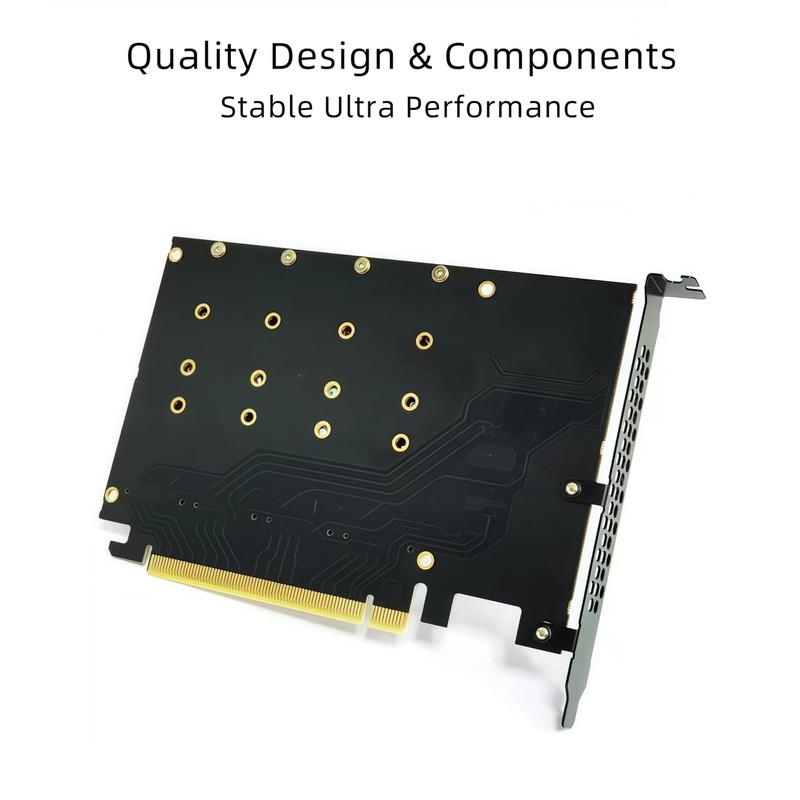 Rongdeson LM417 Quad NVMe SSD to PCIe 4.0/3.0 X16 Adapter