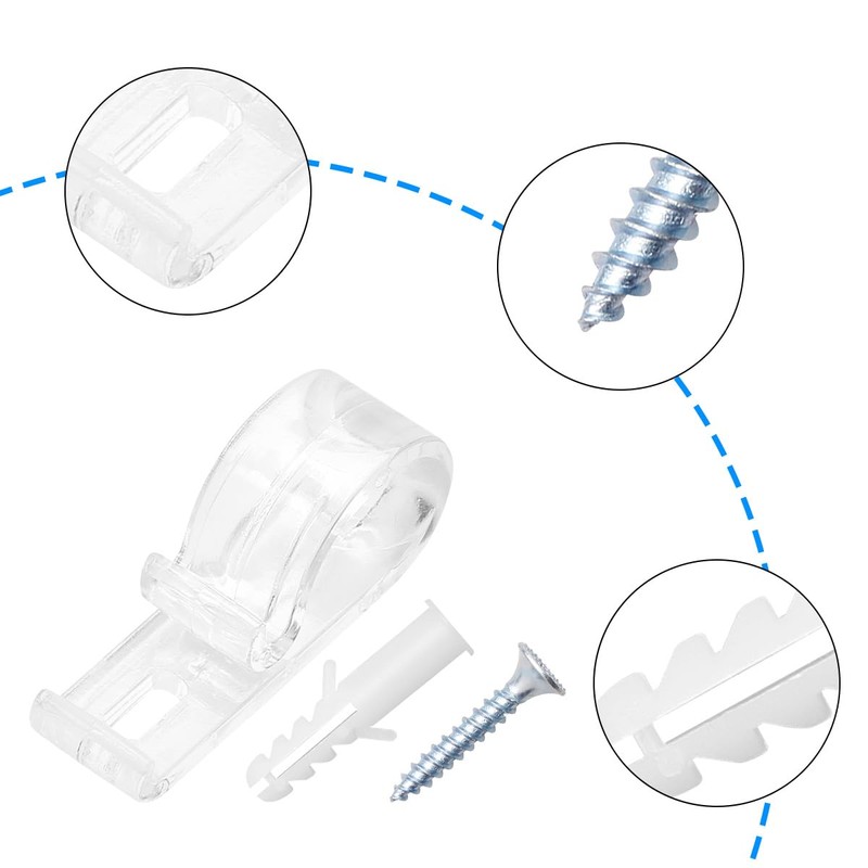 GLADFRESIT 4 Sets Roman Blind P Clips, Plastic Clear Roller